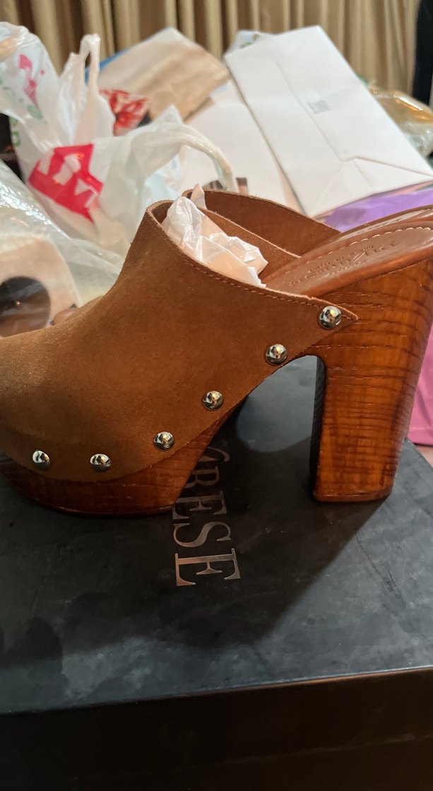 Deri Toka Detaylı Kahverengi Kadın Platform Terlik - Görsel 5