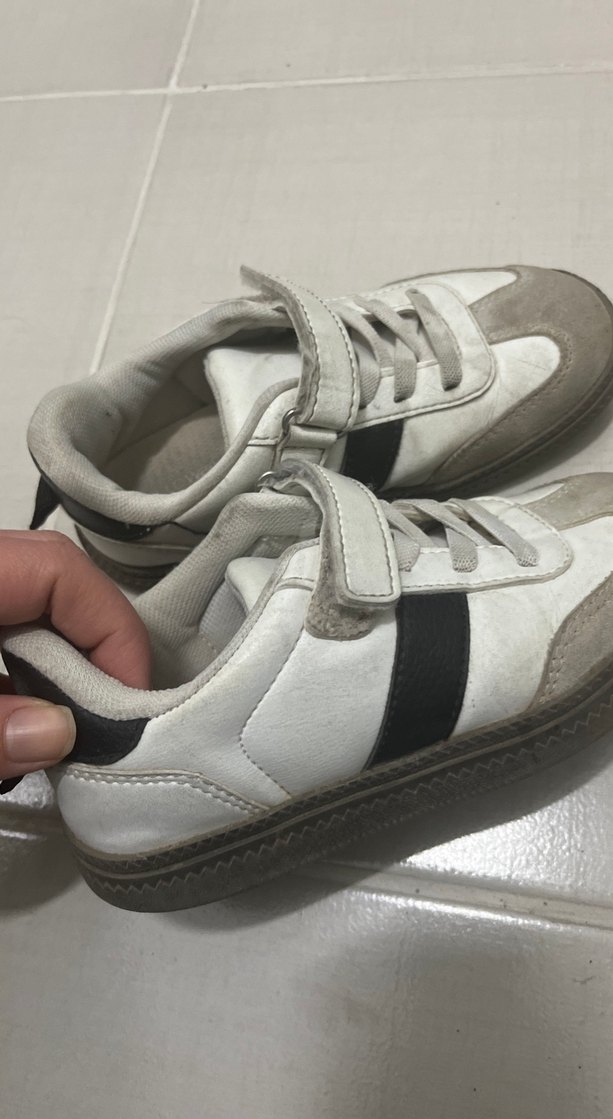 Gri Erkek Çocuk Spor Ayakkabı Cırt Cırtlı - Görsel 2