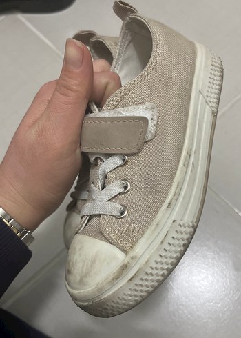 Bej Erkek Çocuk Spor Ayakkabı Cırtcırtlı - Görsel 2