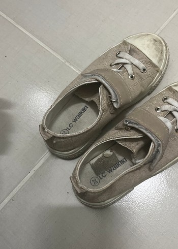 Bej Erkek Çocuk Spor Ayakkabı Cırtcırtlı - Görsel 4