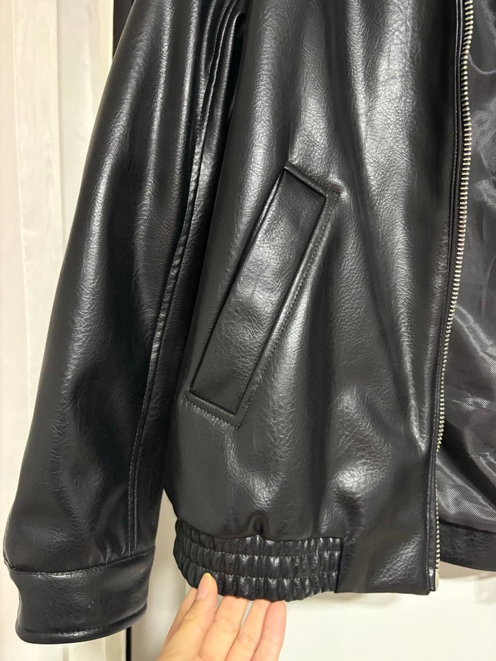 Siyah Deri Kadın Ceket - Görsel 3