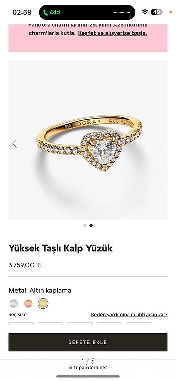 Beden Pandora yüzük