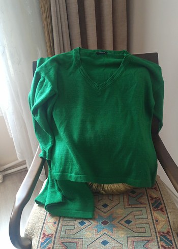 Yeşil Triko pantolon ve bluz - Görsel 3