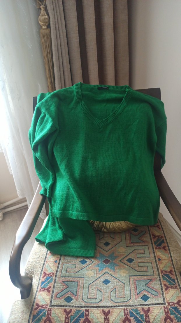 Yeşil Triko pantolon ve bluz - Görsel 3