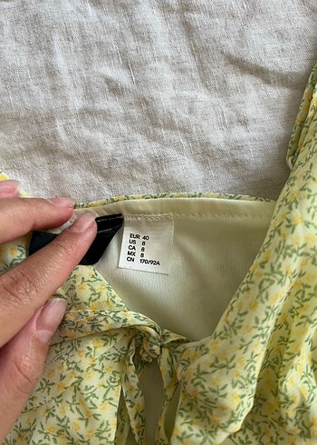 H&M Sarı Midi Askılı Drapeli Elbise hm