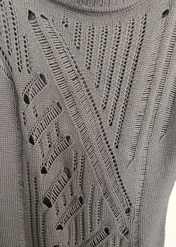 Gri Örgü Kolsuz elbise - Görsel 4