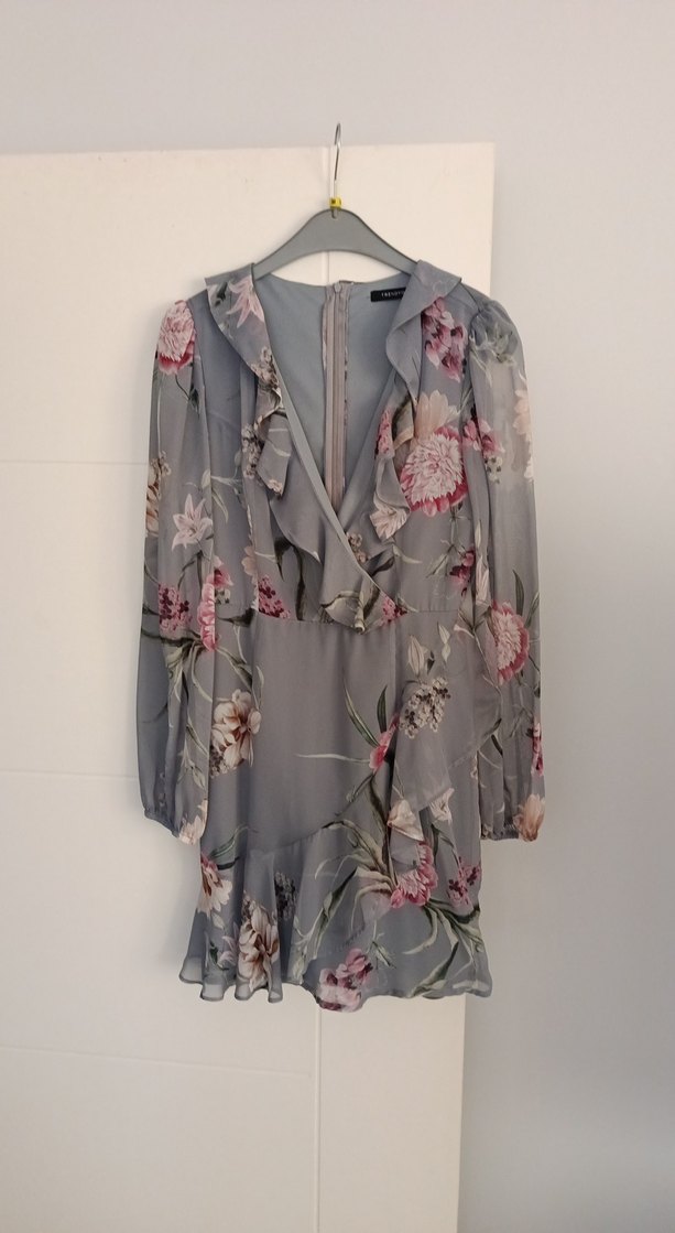 Uzun Kollu V Yaka Mini Bohem Elbise - Görsel 3