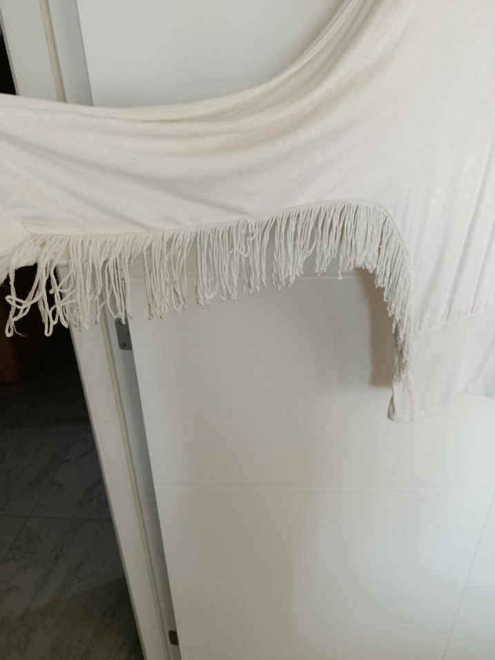 Beyaz  Bluz V Yaka - Görsel 4