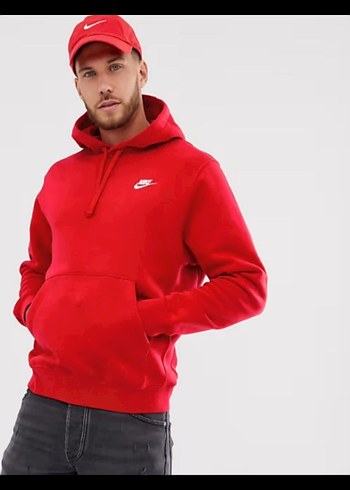 Nike Kirmizi Kapusonlu Sweatshirt