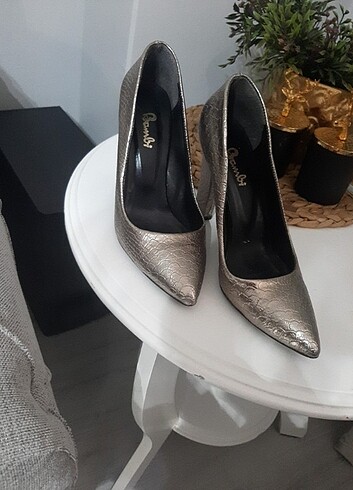 40 Beden gri Renk Bambi stiletto