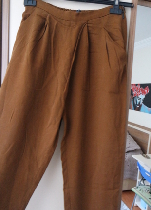 Zara marka, kiremit rengi havuç model pantalon