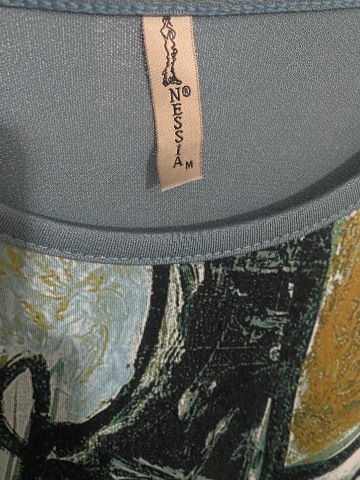 Önden Baskılı Salaş Tunik, Uzun Kollu, Haki - Görsel 3