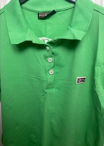 Yeşil Kısa Kollu Polo Yaka Kadın Tişört - Görsel 5