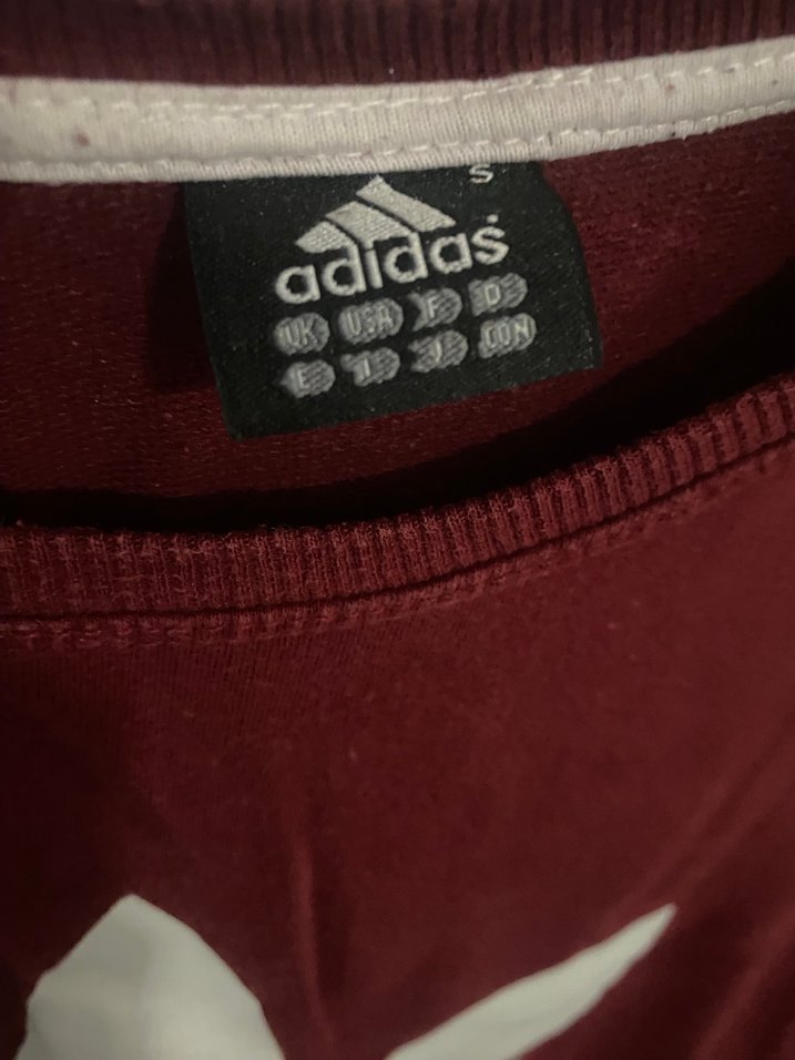 Bordo Adidas Baskılı Kadın Sweatshirt - Görsel 3