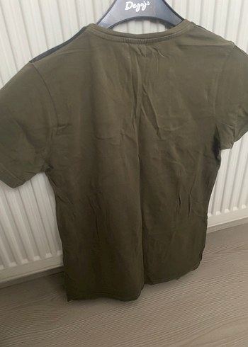 Erkek Haki Kısa Kollu Baskılı Tişört - Görsel 2