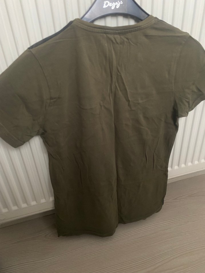 Erkek Haki Kısa Kollu Baskılı Tişört - Görsel 2