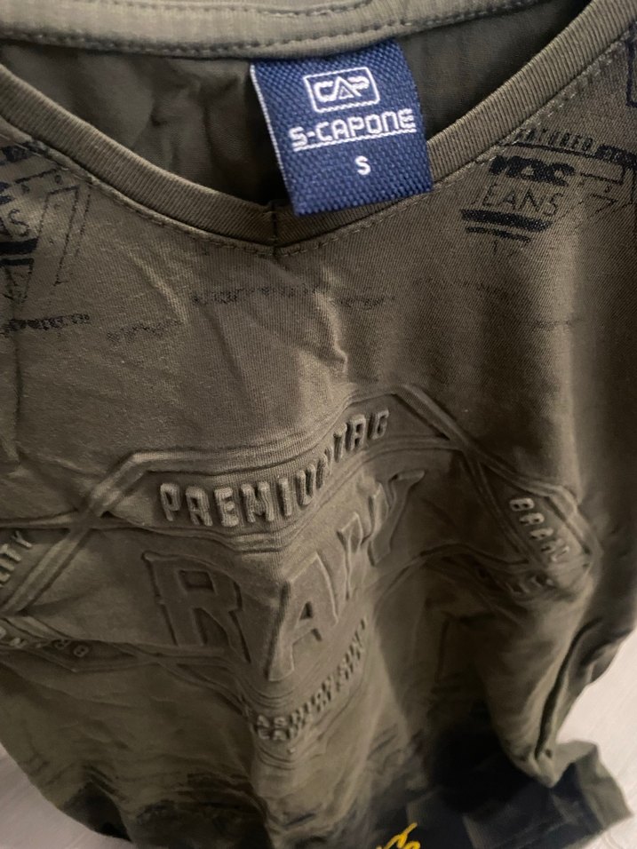 Erkek Haki Kısa Kollu Baskılı Tişört - Görsel 3