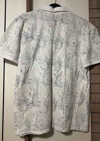 Desenli Beyaz Erkek Polo Tişört - Görsel 2