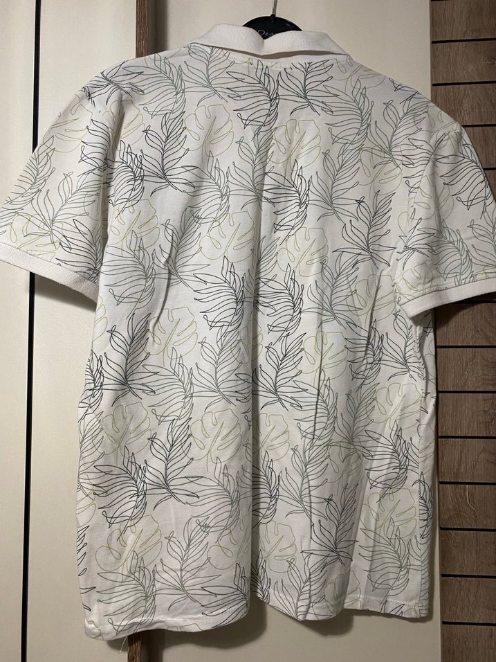 Desenli Beyaz Erkek Polo Tişört - Görsel 2