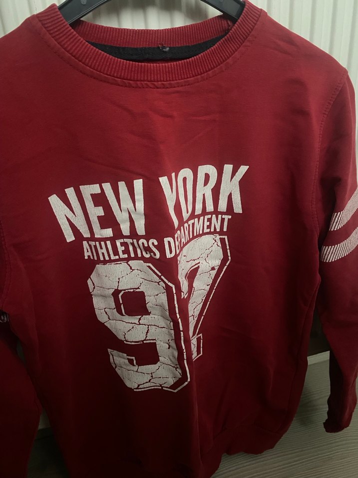 Kırmızı Baskılı erkek çocuk Sweatshirt - Görsel 2