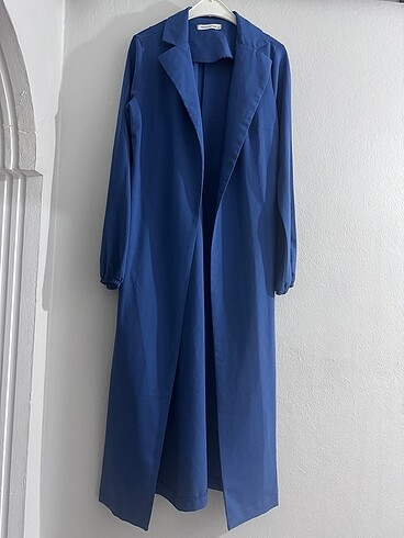 Şık günlük rahat mavi kap kadın ceket