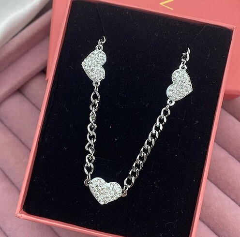 Diğer Çelik Silver Çoklu Kalp Kolye