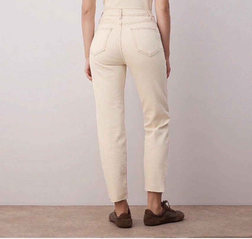 Ekru kadın mom jean - Görsel 3