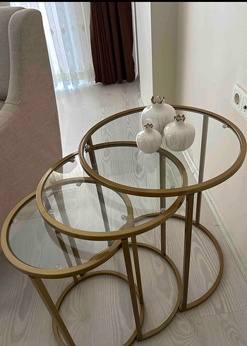 3lü Cam sehpa - Görsel 2