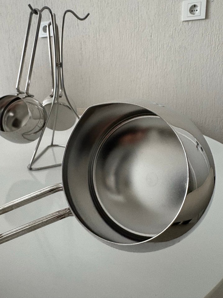 Paslanmaz Çelik Ölçü Kabı Seti ve Standı - Görsel 3