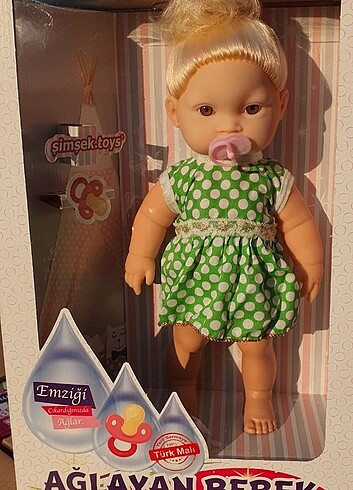 Ağlayan emzikli et bebek 35 Cm Sesli 
