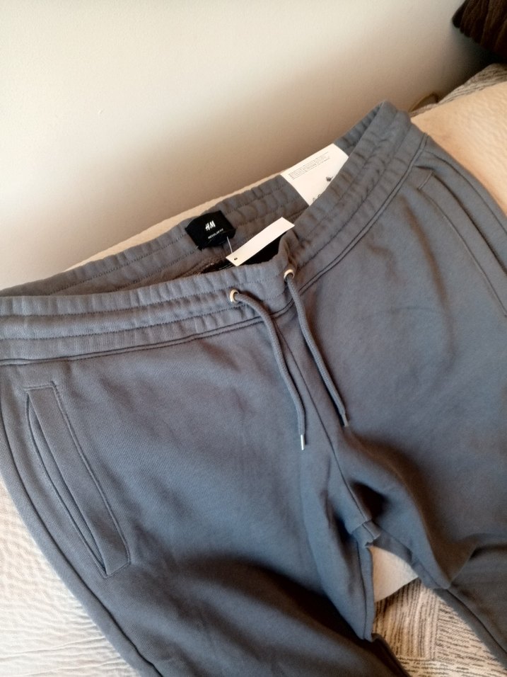 H&M Gri Erkek Rahat Kesim Fermuarlı Eşofman Altı - Görsel 2