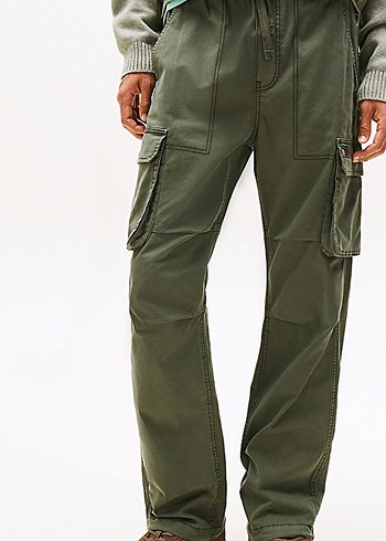 Tommy Hilfiger Haki Kemerli Regular Fit Kargo Pantolon - Görsel 4