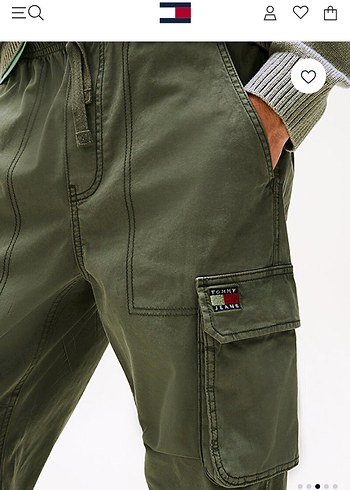 Tommy Hilfiger Haki Kemerli Regular Fit Kargo Pantolon - Görsel 3