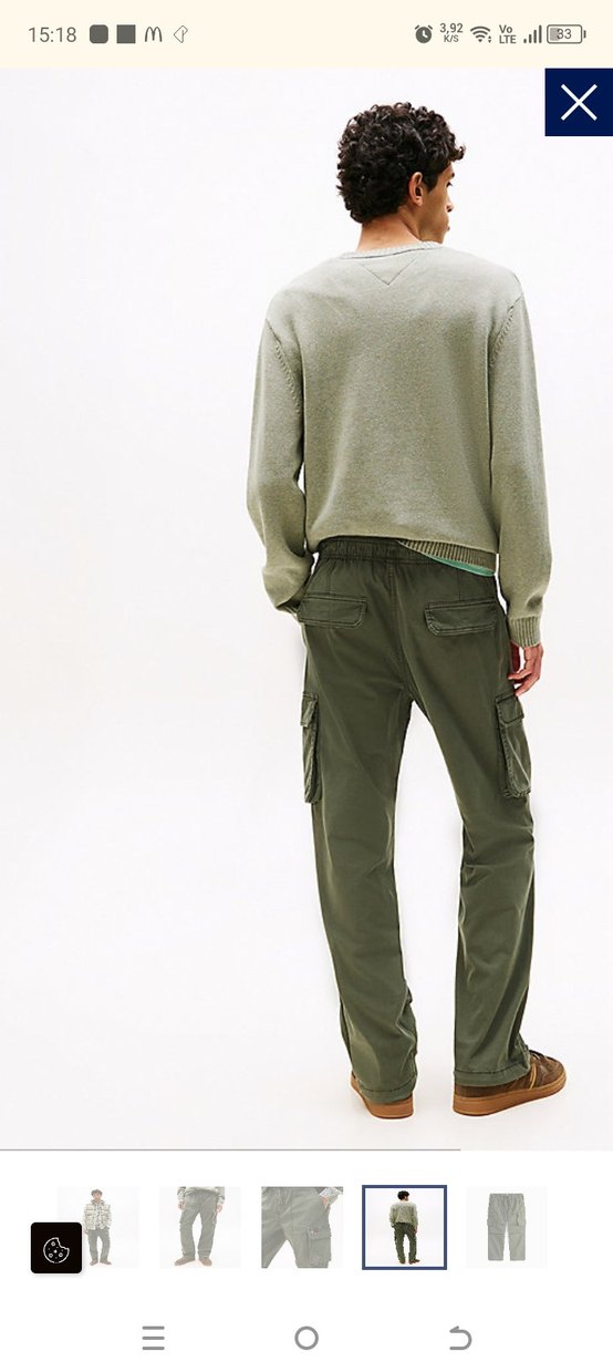 Tommy Hilfiger Haki Kemerli Regular Fit Kargo Pantolon - Görsel 2