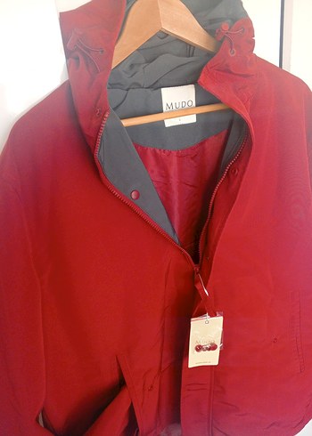 Mudo kiremit Kapüşonlu Erkek kısa parka - Görsel 7