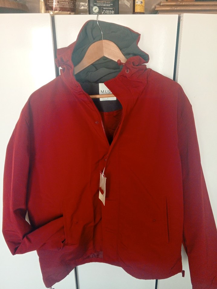 Mudo kiremit Kapüşonlu Erkek kısa parka - Görsel 2