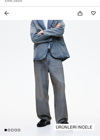 H&M Baggy erkek Denim Rahat Kesim Jean, 32/32 size - Görsel 7