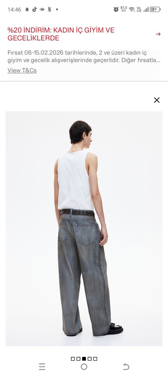 H&M Baggy erkek Denim Rahat Kesim Jean, 32/32 size - Görsel 5