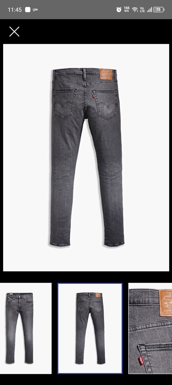 Levis 512 Richmond Power Local Erkek Gri Kot Pantolon, 30/32 - Görsel 3