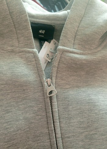 H&M scuba Londra'da fit Gri Fermuarlı erkek ceket - Görsel 4