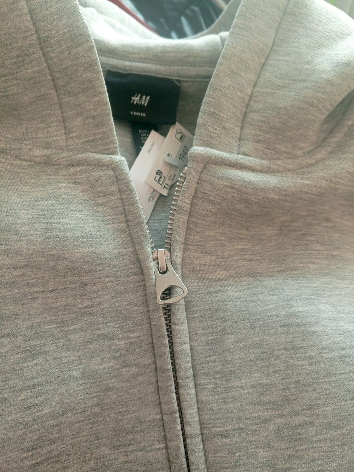 H&M scuba Londra'da fit Gri Fermuarlı erkek ceket - Görsel 4