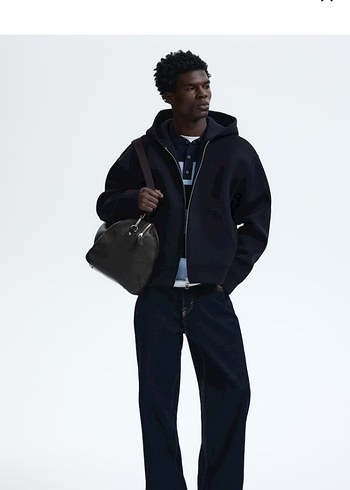 H&M scuba loose git Erkek laci Kapüşonlu Ceket - Görsel 3