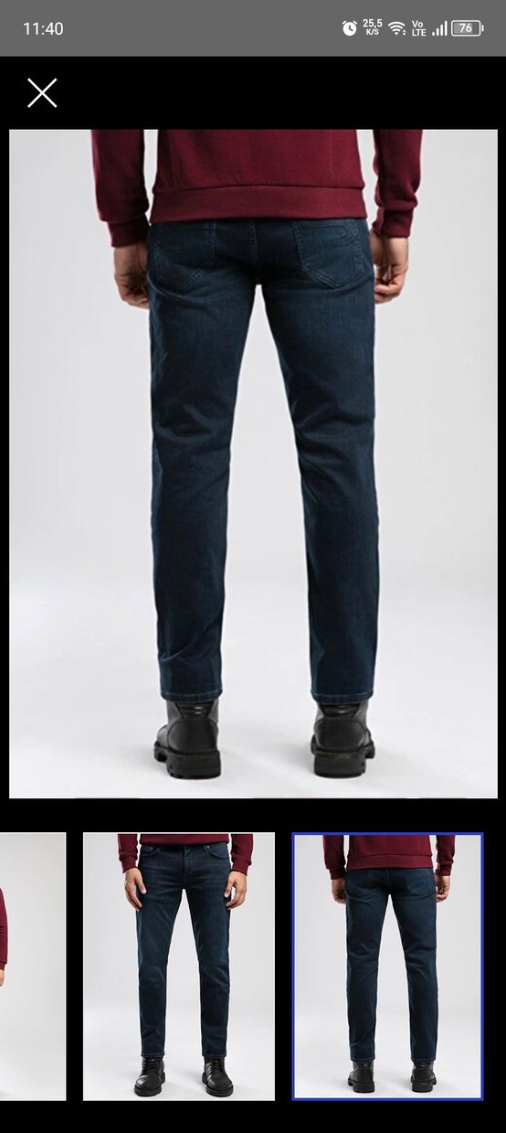 Lee Cooper Erkek Slim Straight Mavi Jean. 32/34 - Görsel 4