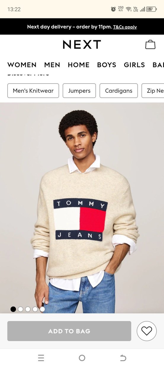 Tommy Jeans Erkek Bisiklet Yaka Triko Kazak - Görsel 2