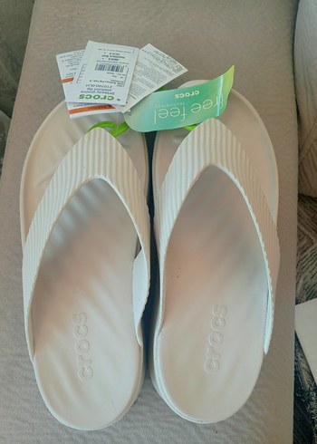 39,5 Beden beyaz Renk Crocs Krem Kadın Dolgu Topuk Terlik