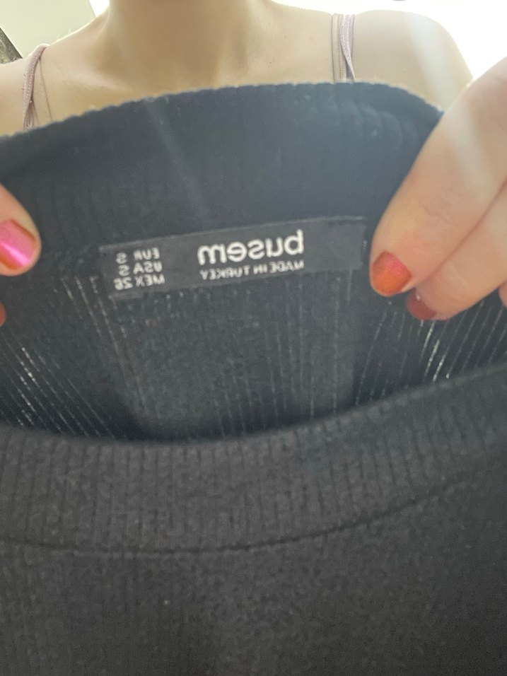 Siyah Yüksek Yakalı Midi Kalem Elbise - Görsel 3