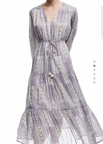 Bohem Tarz Uzun Mor Elbise - Görsel 2