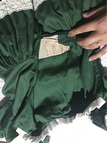 5 Yaş Beden yeşil Renk Özel dikim vintage elbise