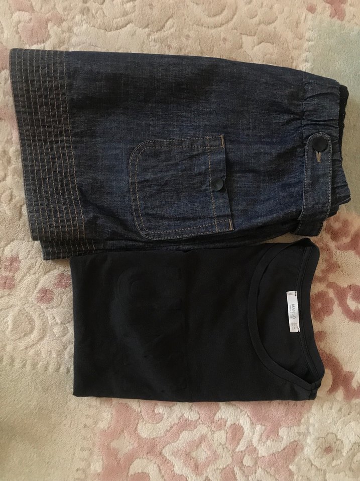 Kısa kot etek - Görsel 2