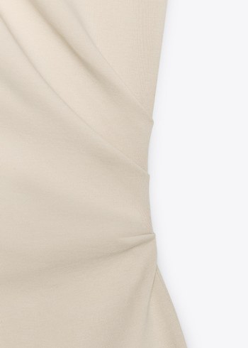 Zara Yan drapeli midi elbise